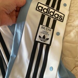 Adidas Black and Light Blue Women's Pants